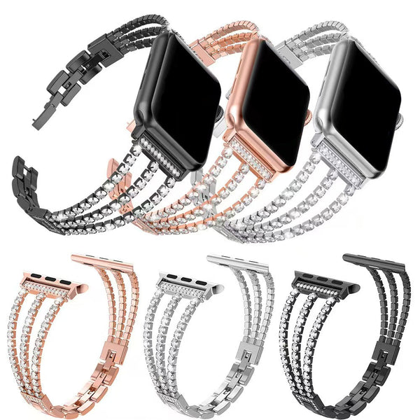 Bling Diamond Apple Watch Strap – Stainless Steel Rhinestone | BeezSpeed