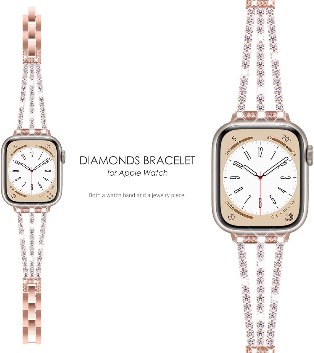 Bling Diamond Apple Watch Strap – Stainless Steel Rhinestone | Diamond Bracelet