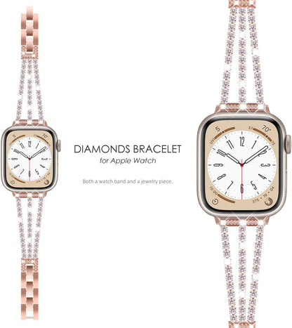 Bling Diamond Apple Watch Strap – Stainless Steel Rhinestone | Diamond Bracelet