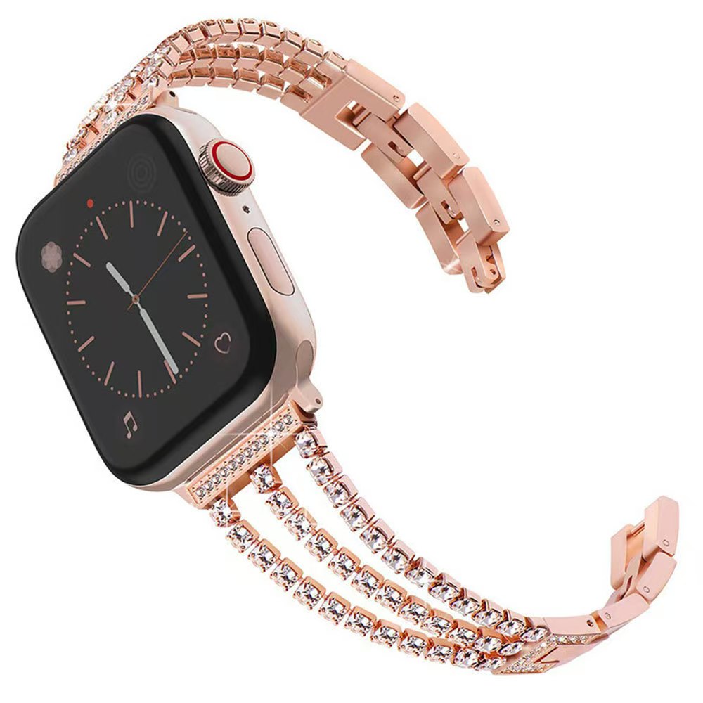 Bling Diamond Apple Watch Strap – Stainless Steel Rhinestone | Gold