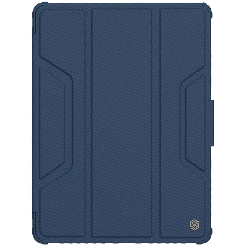 Blue - NILLKIN Bumper Pro iPad 10.2 Leather Case - Slide Camera Cover & Pencil Holder - BeezSpeed