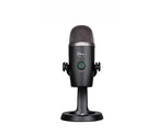 Blue Yeti Nano USB microphone with cardioid and omnidirectional polar patterns, ideal for streaming and podcasting.