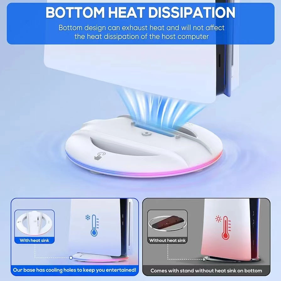 Durable Stand for PlayStation 5 Slim with Bottom Heat Vents and Dynamic Lighting - BeezSpeed