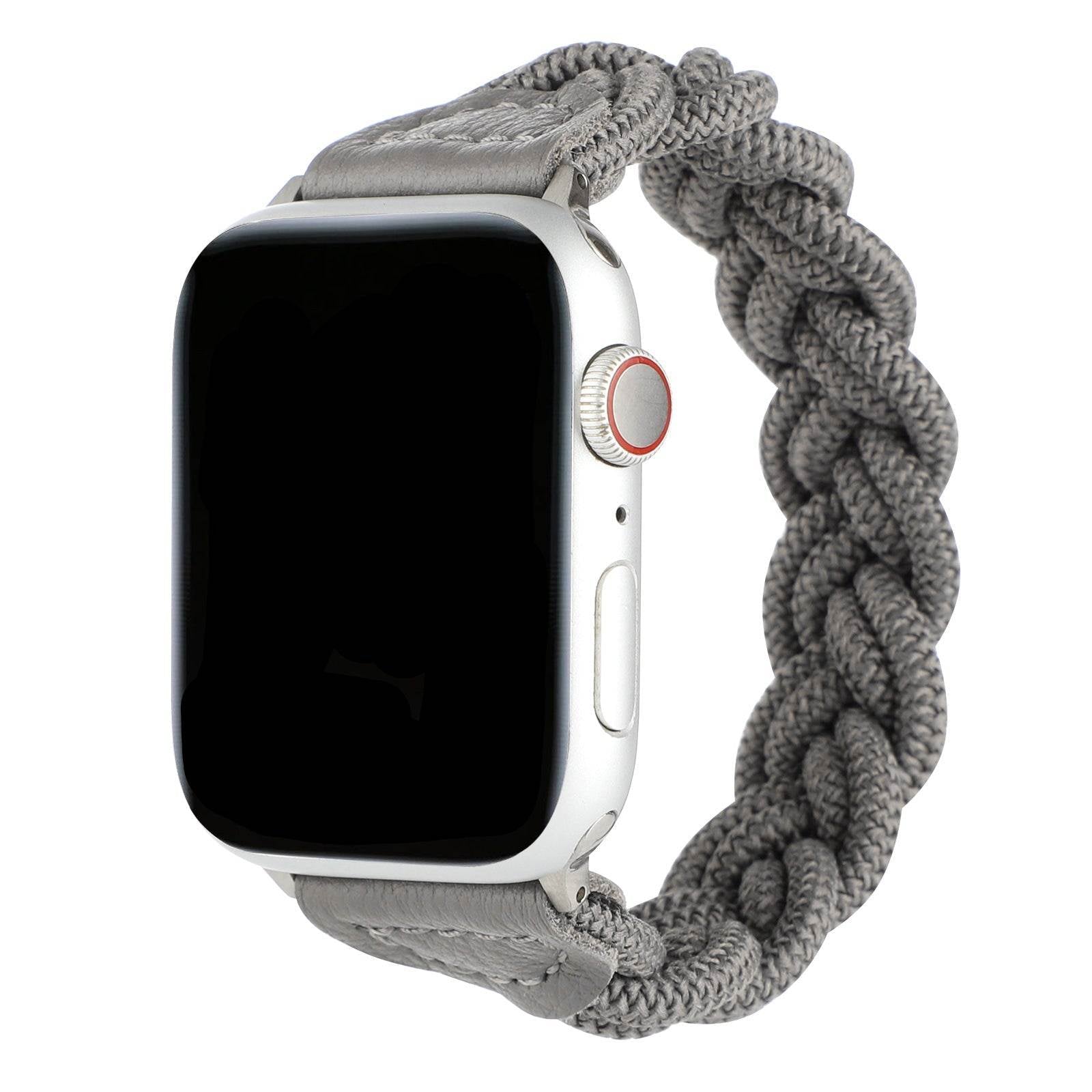 Braided Stretch Nylon  Apple Watch – Stretchy Double-Weave | Black