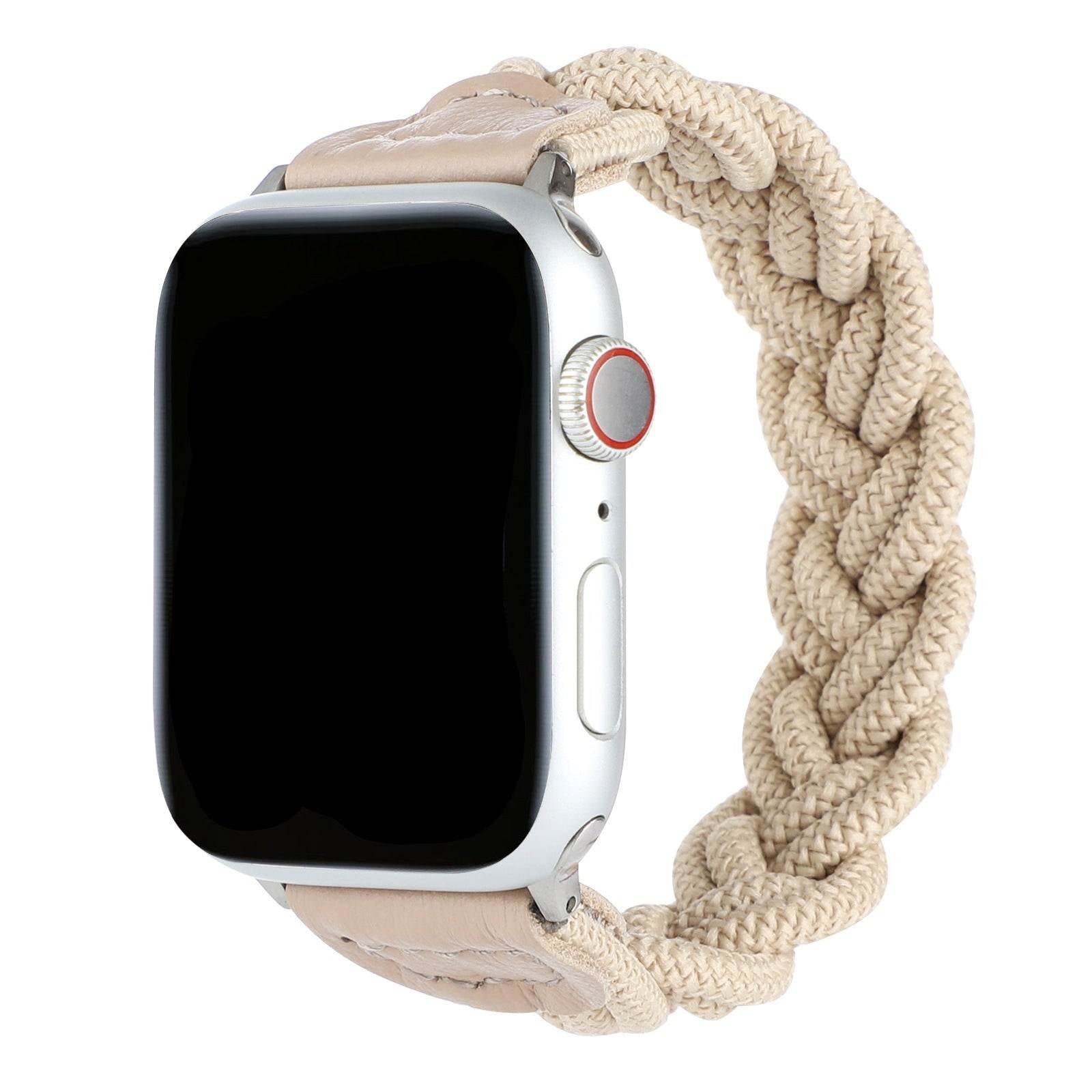 Braided Stretch Nylon  Apple Watch – Stretchy Double| White 