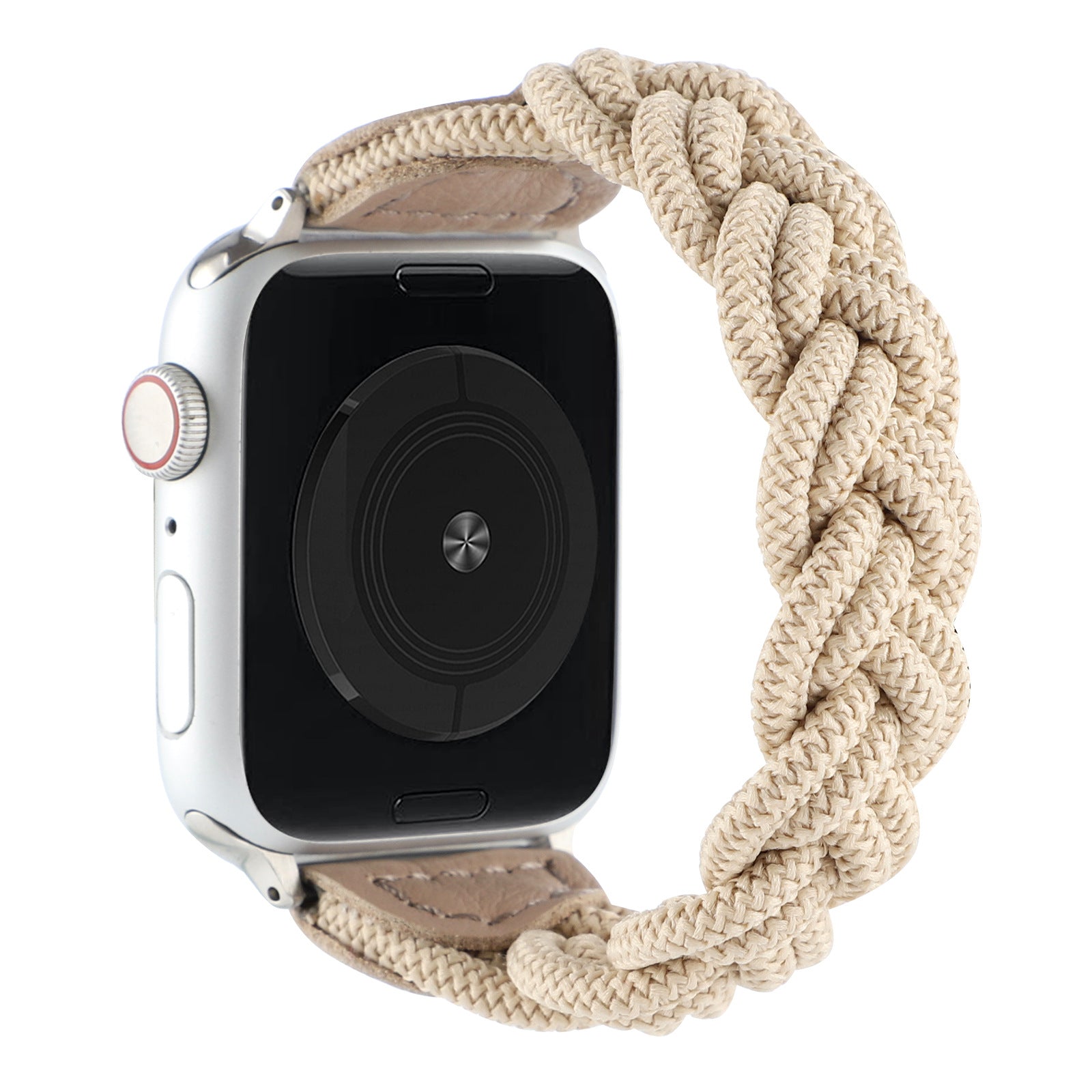 Braided Stretch Nylon Band for Apple Watch – Stretchy Double-Weave | Beige