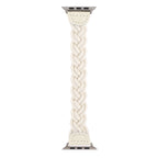 Braided Stretch Nylon Band Apple Watch – Stretchy Double-Weave | White