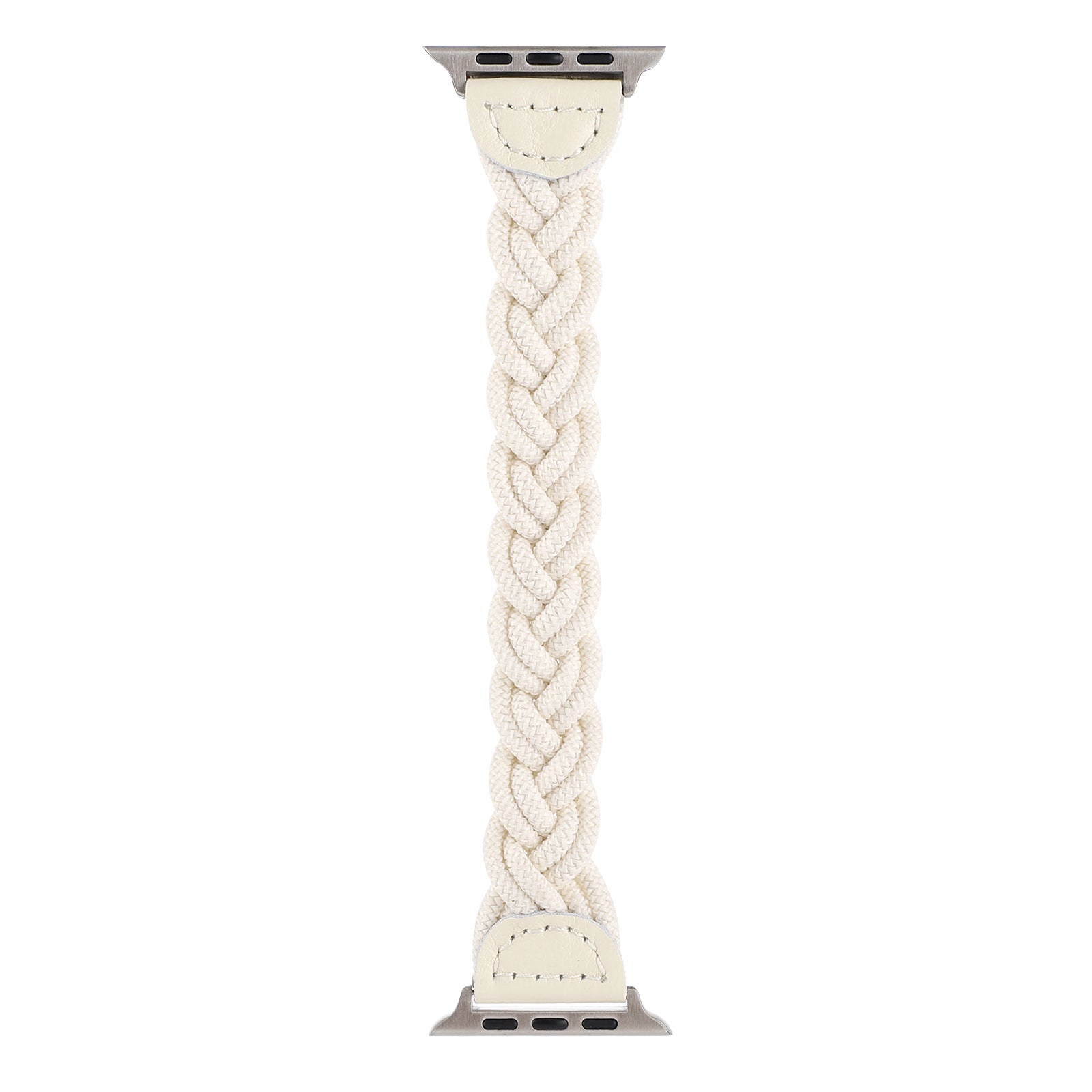 Braided Stretch Nylon Band Apple Watch – Stretchy Double-Weave | White