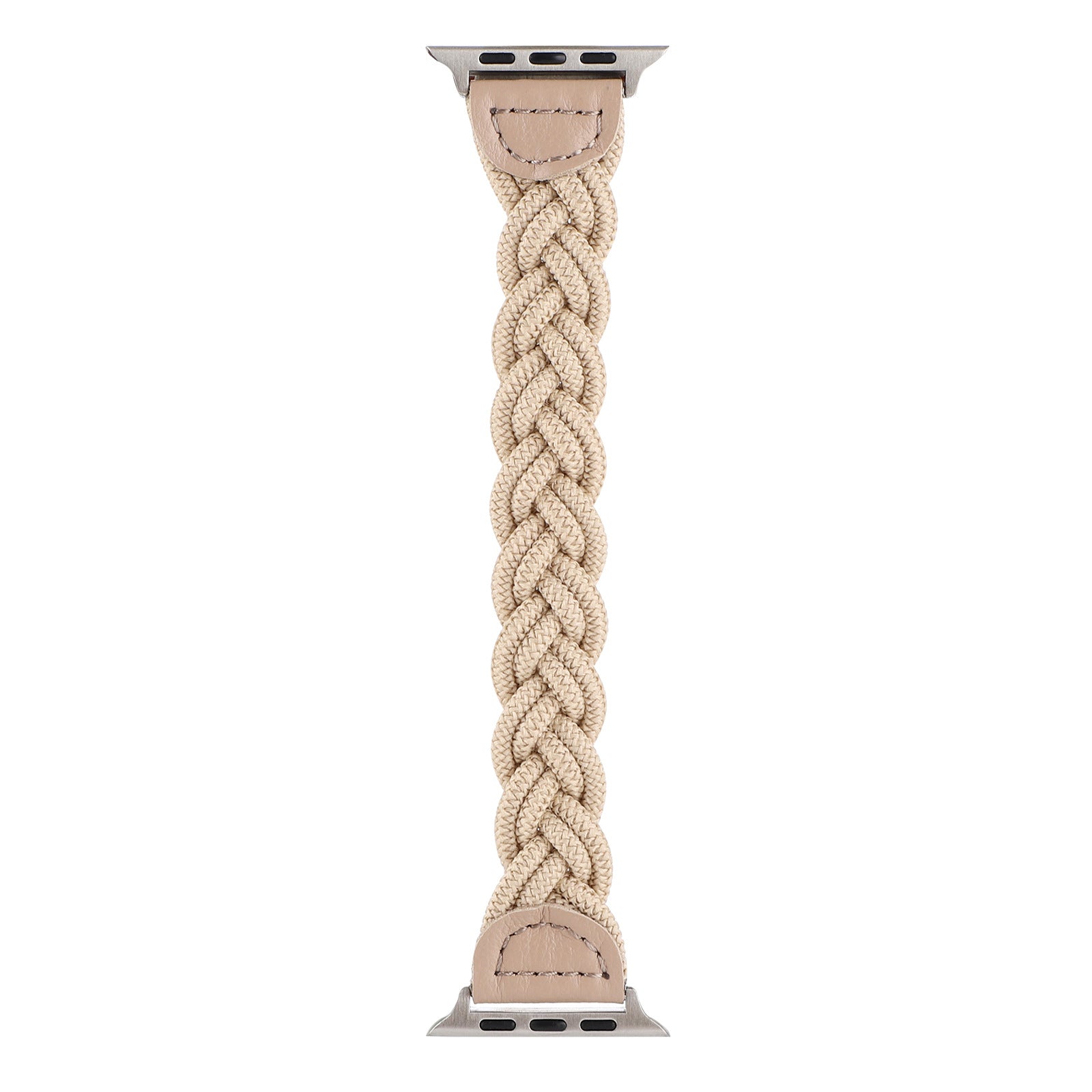 Braided Stretch Nylon Band for Apple Watch – Stretchy Double-Weave | Beige