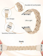 Braided Stretch Nylon Band for Apple Watch – Stretchy Double-Weave | Elastic