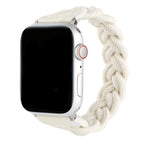 Braided Stretch Nylon Band for Apple Watch – Stretchy Double-Weave | White