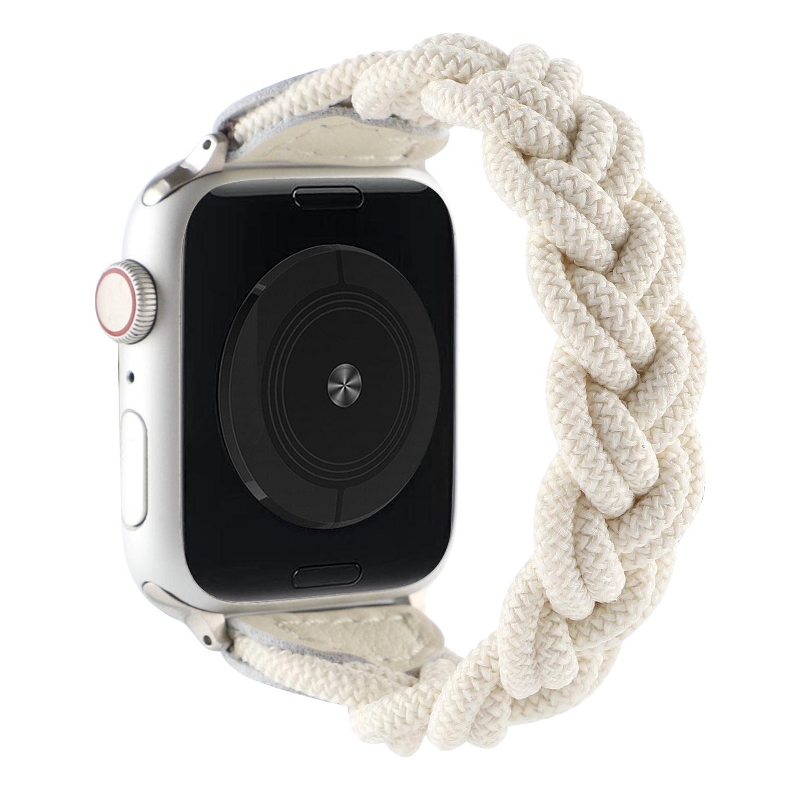 Braided Stretch Nylon Band for Apple Watch – Stretchy Double-Weave | White