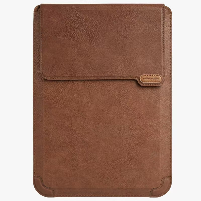 Brown Nillkin Versatile Plus Laptop Sleeve 14/16.1 Inch - Stand & Mouse Pad - BeezSpeed