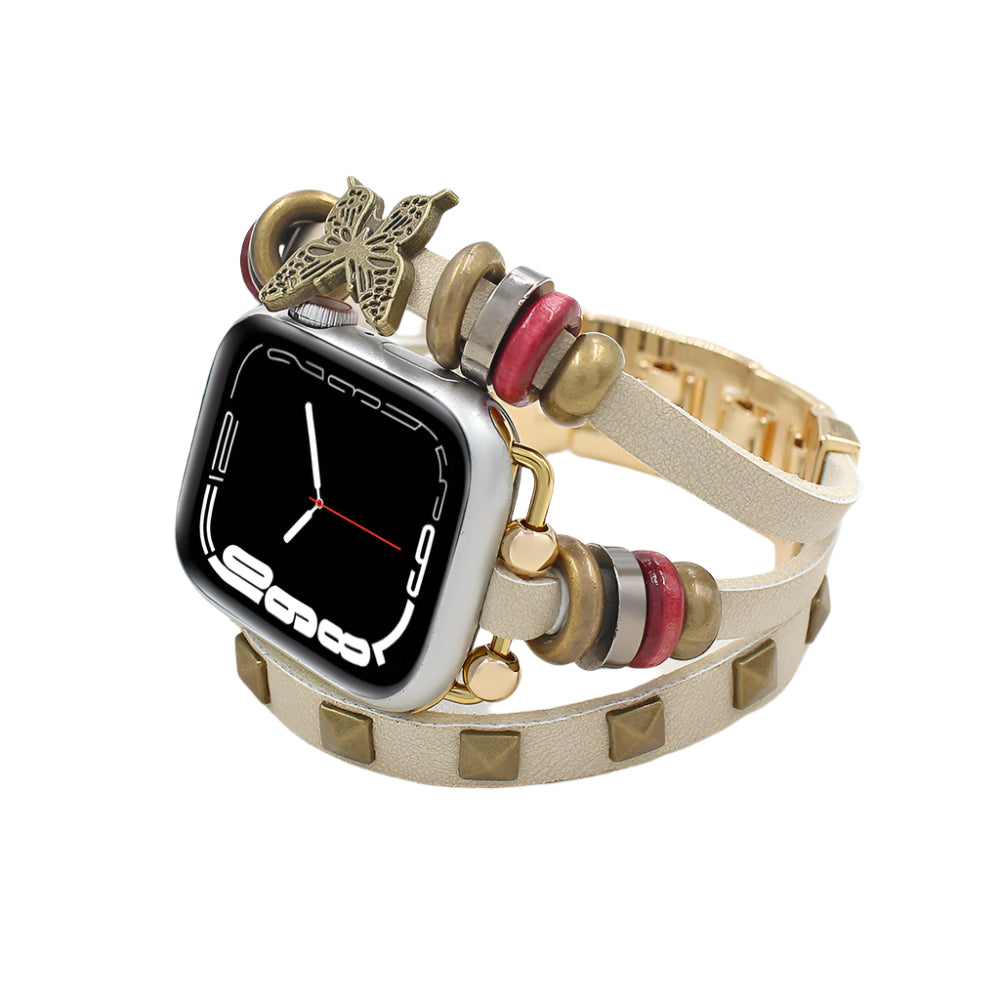 Butterfly Design PU Leather Apple Watch – Retro 