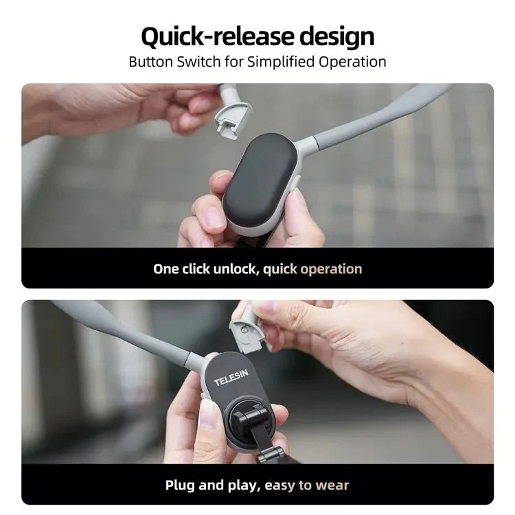 Button Switch TELESIN MAX Magnetic Neck Mount for Phones - Hands Free POV/Vlog Holder - BeezSpeed