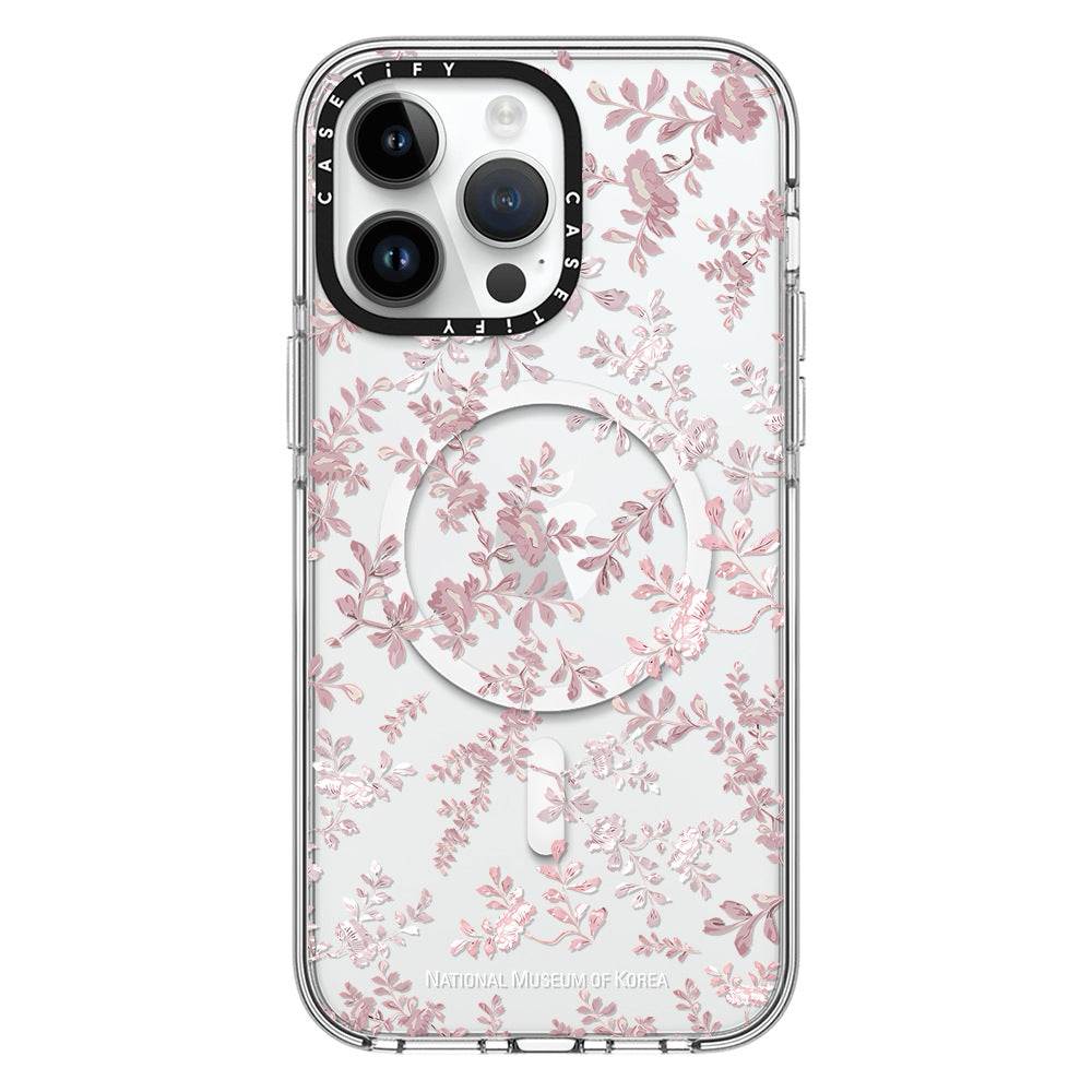 CASETiFY Flower Prints Case for iPhone 13–16 Series | Pink Pearl Floral