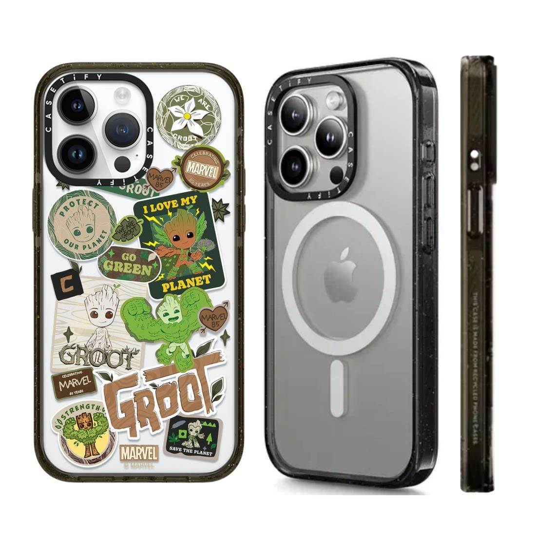 CASETiFY Groot iPhone Case – Shockproof & MagSafe Compatible Marvel Design | Label Groot Acrylic