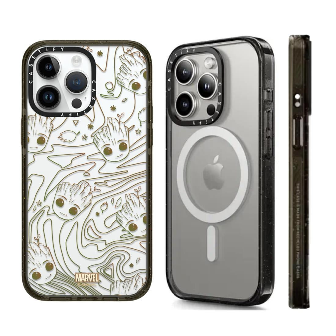 CASETiFY Groot iPhone Case – Shockproof & MagSafe Compatible Marvel Design | Line Art Groot Acrylic