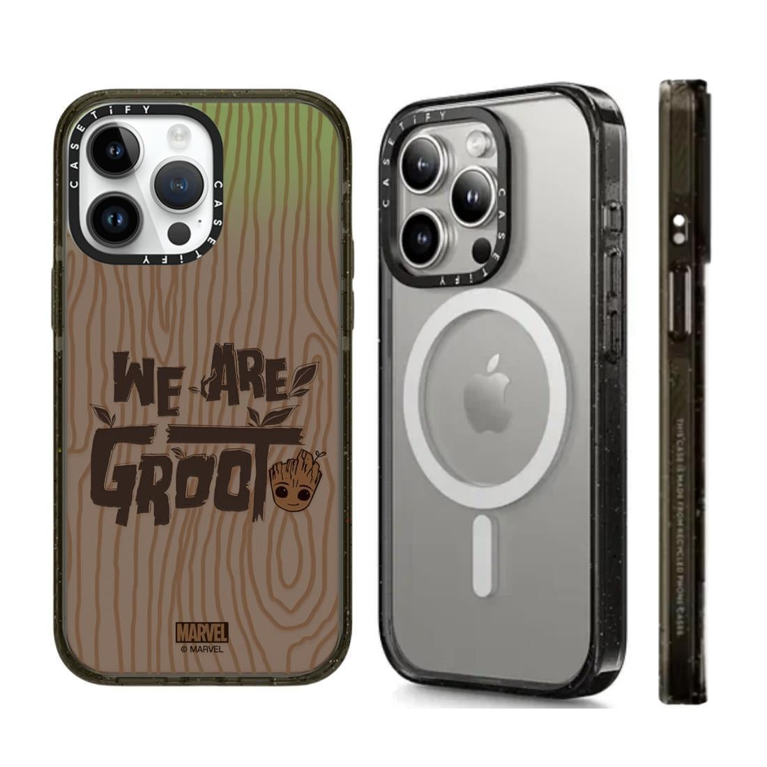 CASETiFY Groot iPhone Case – Shockproof & MagSafe Compatible Marvel Design | Text Groot Acrylic