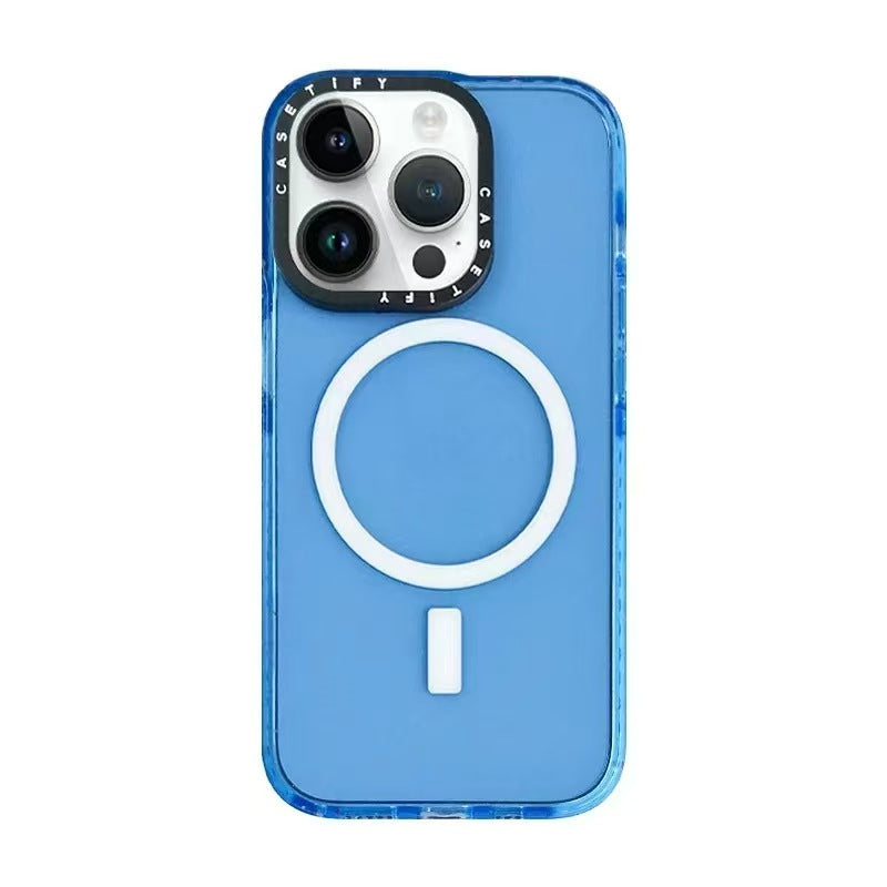CASETiFy iPhone 13-16 Transparent Carbon Fiber Shockproof | MagSafe | Blue