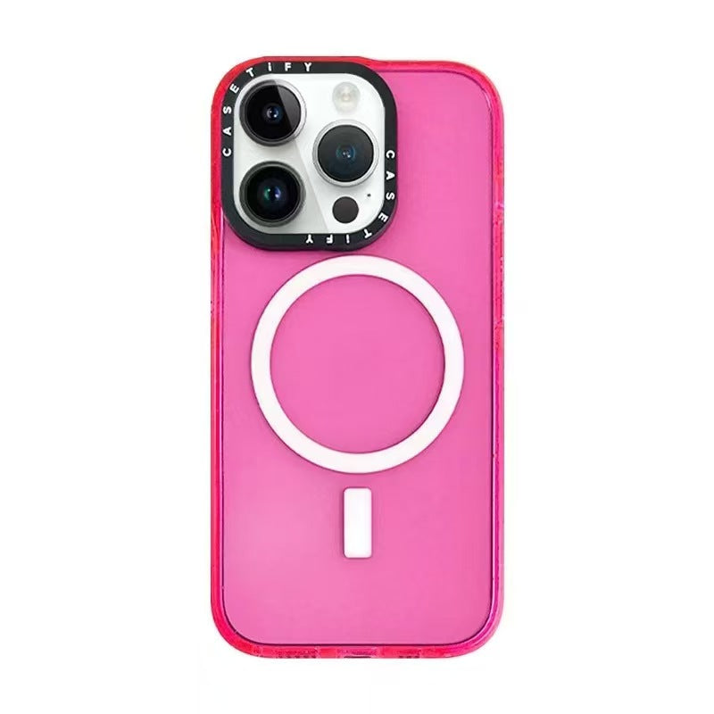 CASETiFy iPhone 13-16 Transparent Carbon Fiber Shockproof | MagSafe | Pink