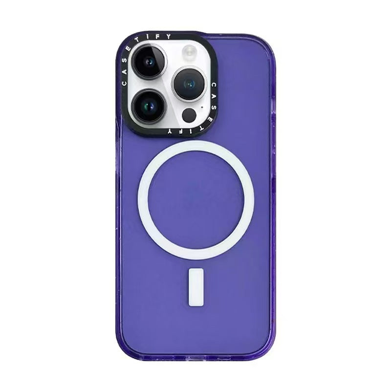 CASETiFy iPhone 13-16 Transparent Carbon Fiber Shockproof | MagSafe | Purple