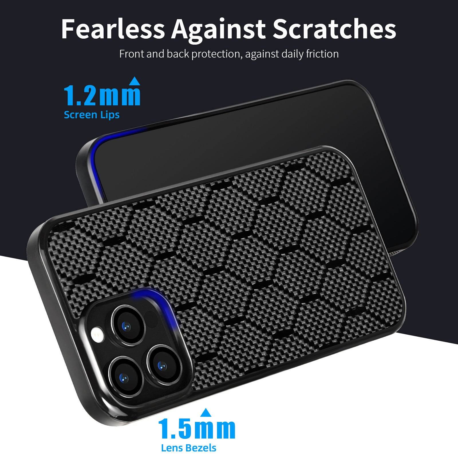 Carbon Fiber Twill Armor iPhone Case 13–16 MagSafe | Front and Back Protection