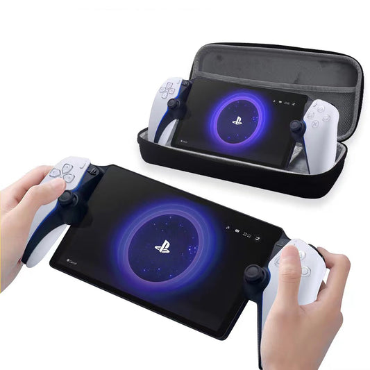 EVA carrying shell case for PlayStation 5 Portal Remote Player with dust proof, anti-scratch screen protection.