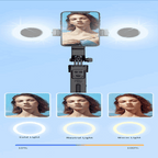 C12 AI Smart Gimbal with 1.8M tripod, automatic face tracking, and wireless remote for perfect selfies and videos - Cold/Neutral/Warm Lights - BeezSpeed