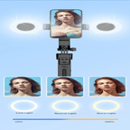 C12 AI Smart Gimbal with 1.8M tripod, automatic face tracking, and wireless remote for perfect selfies and videos - Cold/Neutral/Warm Lights - BeezSpeed