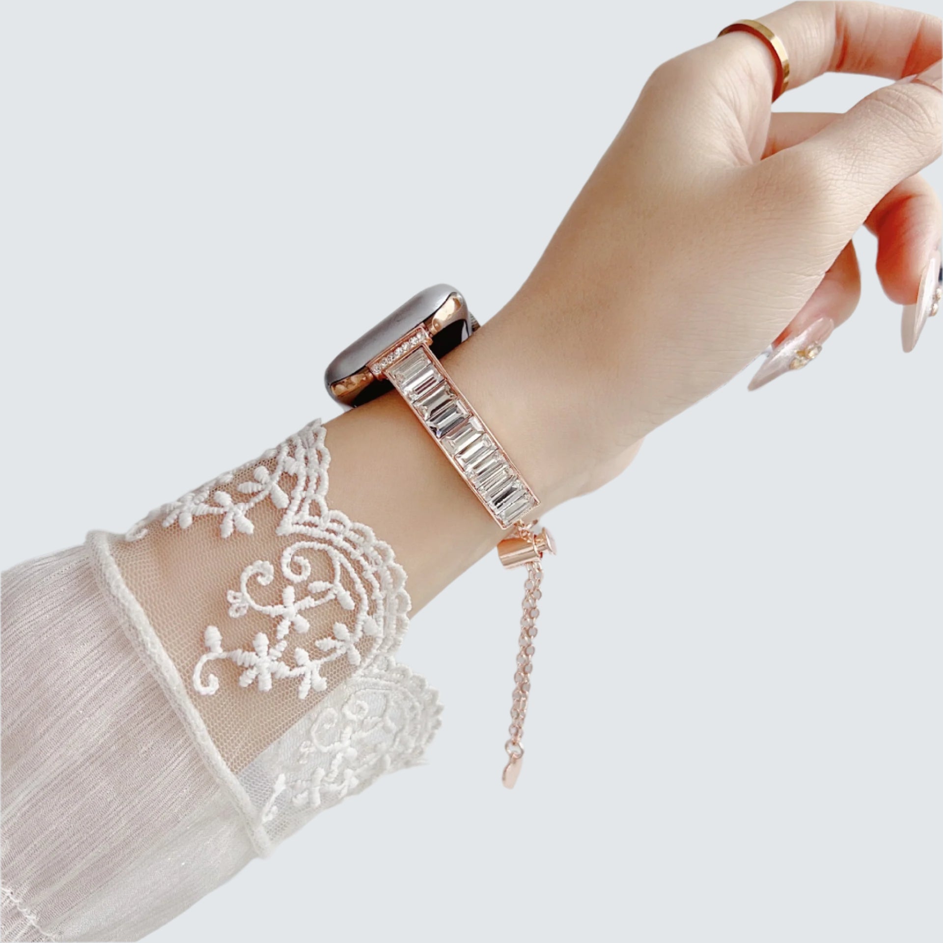 Crystal Bling Metal Strap for Apple Watch – Rhinestone Bracelet | Gold