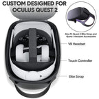Custom-Fit Hard Shell Carrying Case for Oculus Quest 2 with Carbon Fiber Texture -BeezSpeed