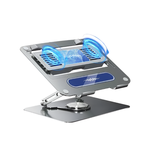 Ruimaite D21 Rotate Stand Laptop Cooler with advanced semiconductor and fan system for superior heat dissipation.