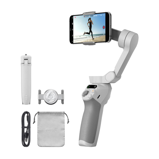 DJI Osmo Mobile SE gimbal with 3-axis stabilization, ActiveTrack 6.0, and portable design for effortless self-filming and smooth shots.