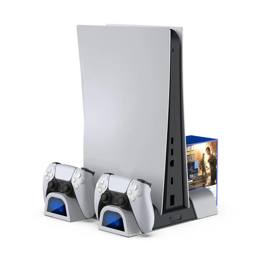 DOBE PS5 Multifunctional Vertical Cooling Charging Stand - 10 Game Disc Slots - BeezSpeed