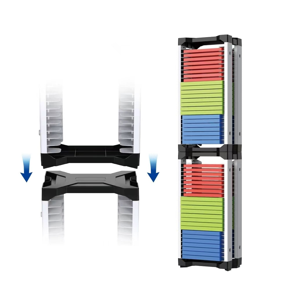 PS4/PS5/Xbox Compatible Game Storage Stand with 23/46 Disc Capacity and Vertical/Horizontal Setup