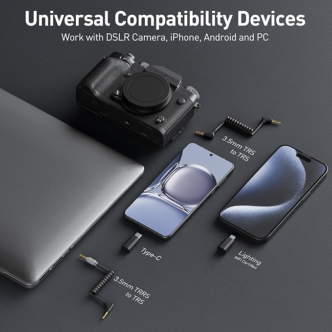 DSLR Camera iPhone Android PC Saramonic BLINK500B2 Wireless Lavalier Mic - 20Hrs Battery Life - BeezSpeed