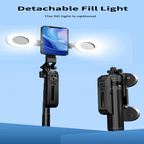 Intelligent 360° selfie stick with AI tracking and one-button bracket - Detachable Fill Light - BeezSpeed