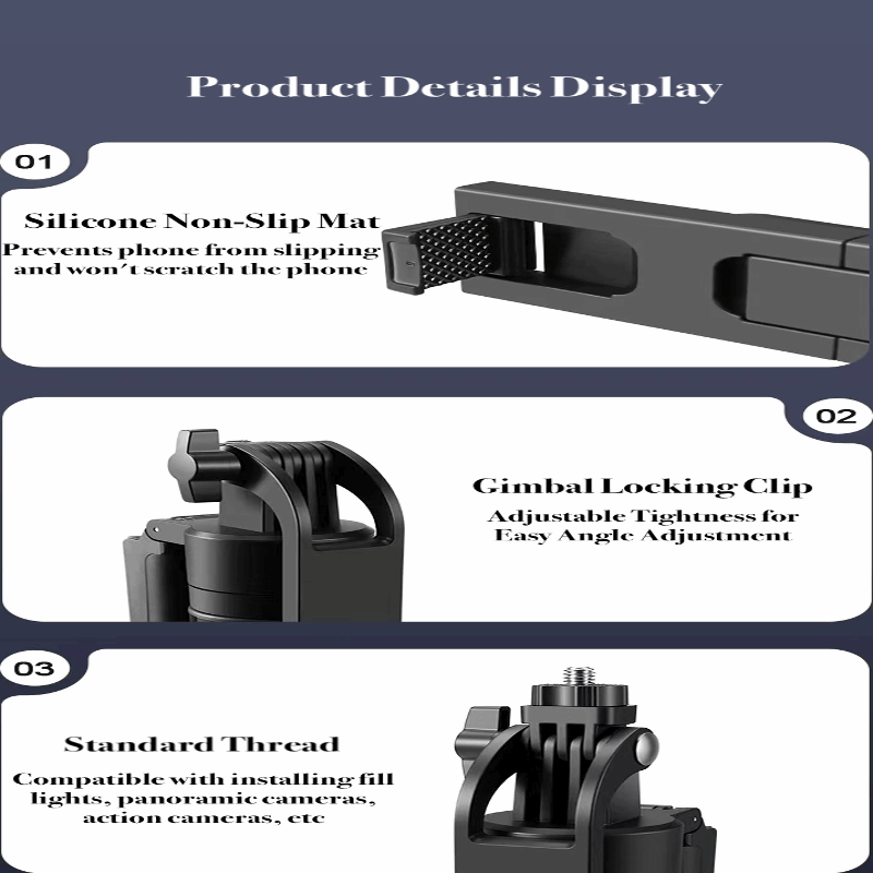 Deep Space Black ES-B181 Smart Gimbal - Adjustable and Stable for Content Creation