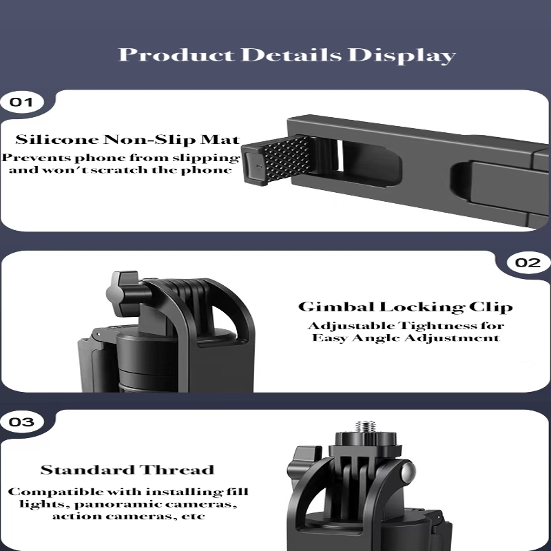 Deep Space Black ES-B181 Smart Gimbal - Adjustable and Stable for Content Creation