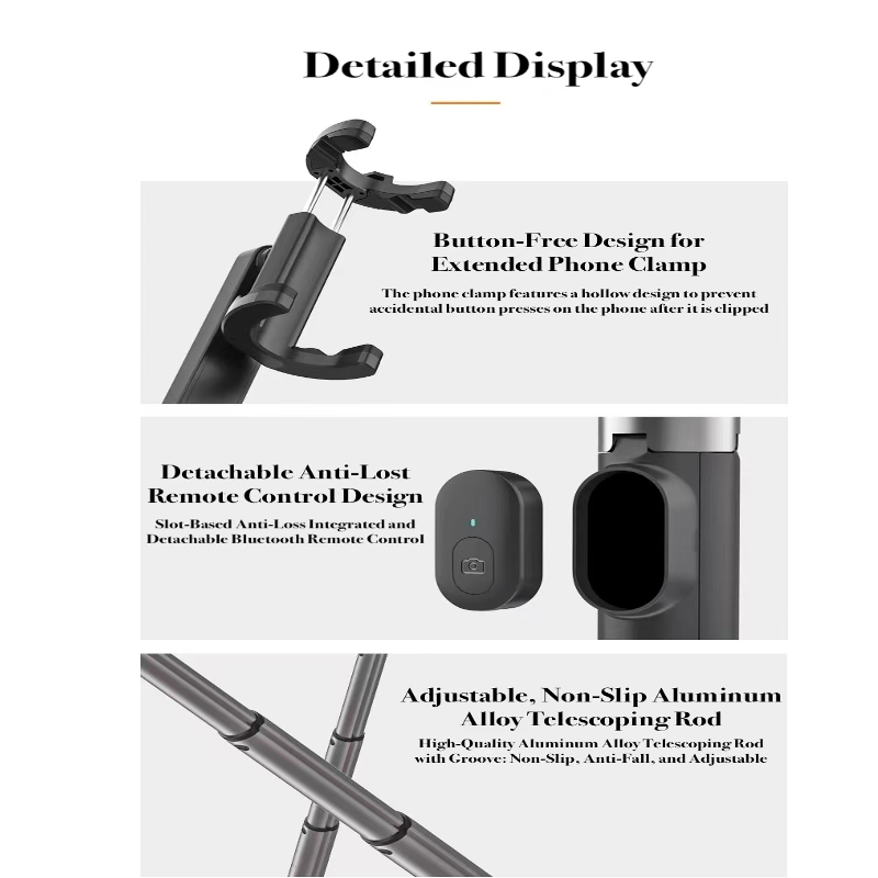 Selfie Stick Pro360 with 800mm Telescoping Length, Bluetooth Remote, and Tripod Stand