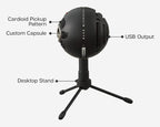 Retro-style Blue Snowball iCE mic with adjustable stand and crystal-clear sound quality for Skype and Zoom calls.