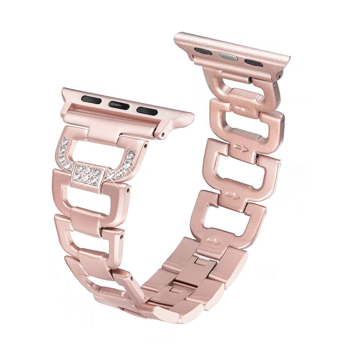 Diamond Bling Stainless Steel Band for Apple Watch | Rose Gold