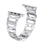 Diamond Bling Stainless Steel Band for Apple Watch [41mm/45mm] – Shiny Rhinestone Metal Strap Bracelet Replacement