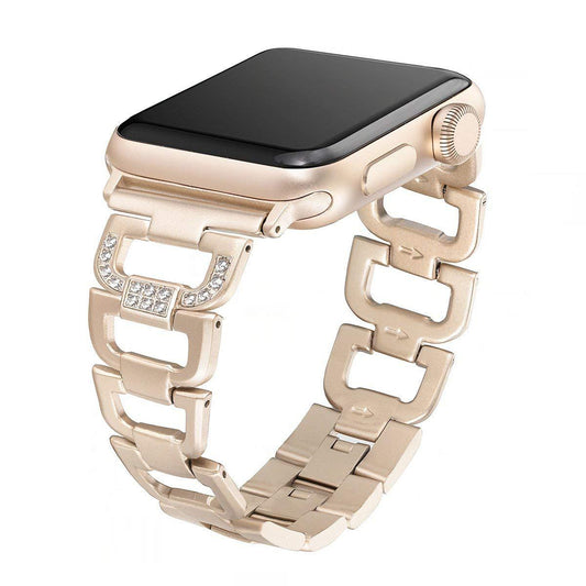 Diamond Bling Stainless Steel Band for Apple Watch | Gold