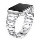 Diamond Bling Stainless Steel Band for Apple Watch | Silver