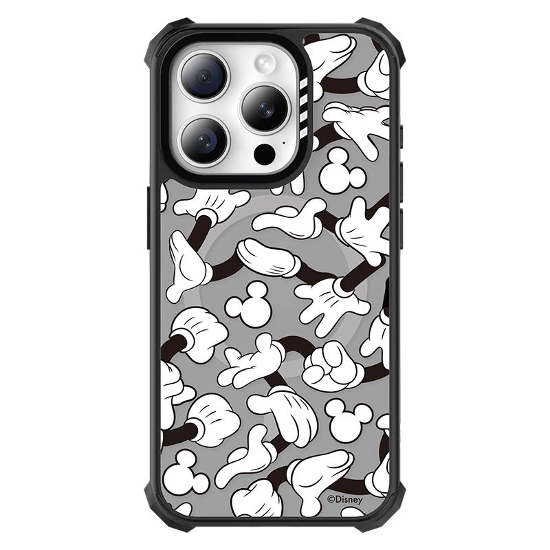 Donald Duck Boom! Cartoon Armor MagSafe Case for iPhone – Shockproof | Mickey Mouse Gloves