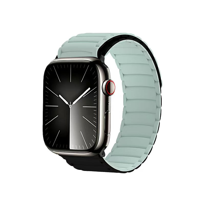 Double Color Magnetic Apple Watch Band – Soft Silicone Sport Strap | Light Blue