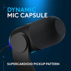 Dynamic Mic Capsule Logitech G Yeti GX RGB Gaming Microphone - Dynamic with Blue VO!CE - BeezSpeed