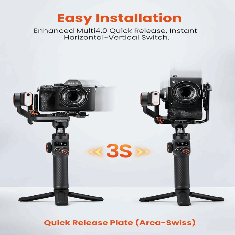 Easy Installation Enhanced Multi4.0 Quick Release, Instant Horizontal-Vertical Switch